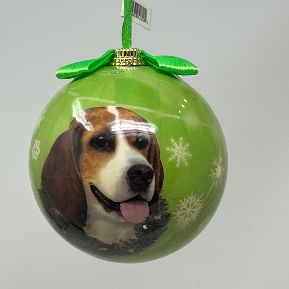 Other - Beagle Dog Breed Christmas Ornament Round Ball Green Holiday Decor CBO-3 NIB